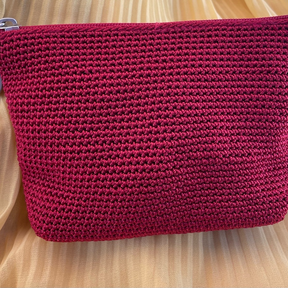 The Sak Cherry Red Crochet Clutch